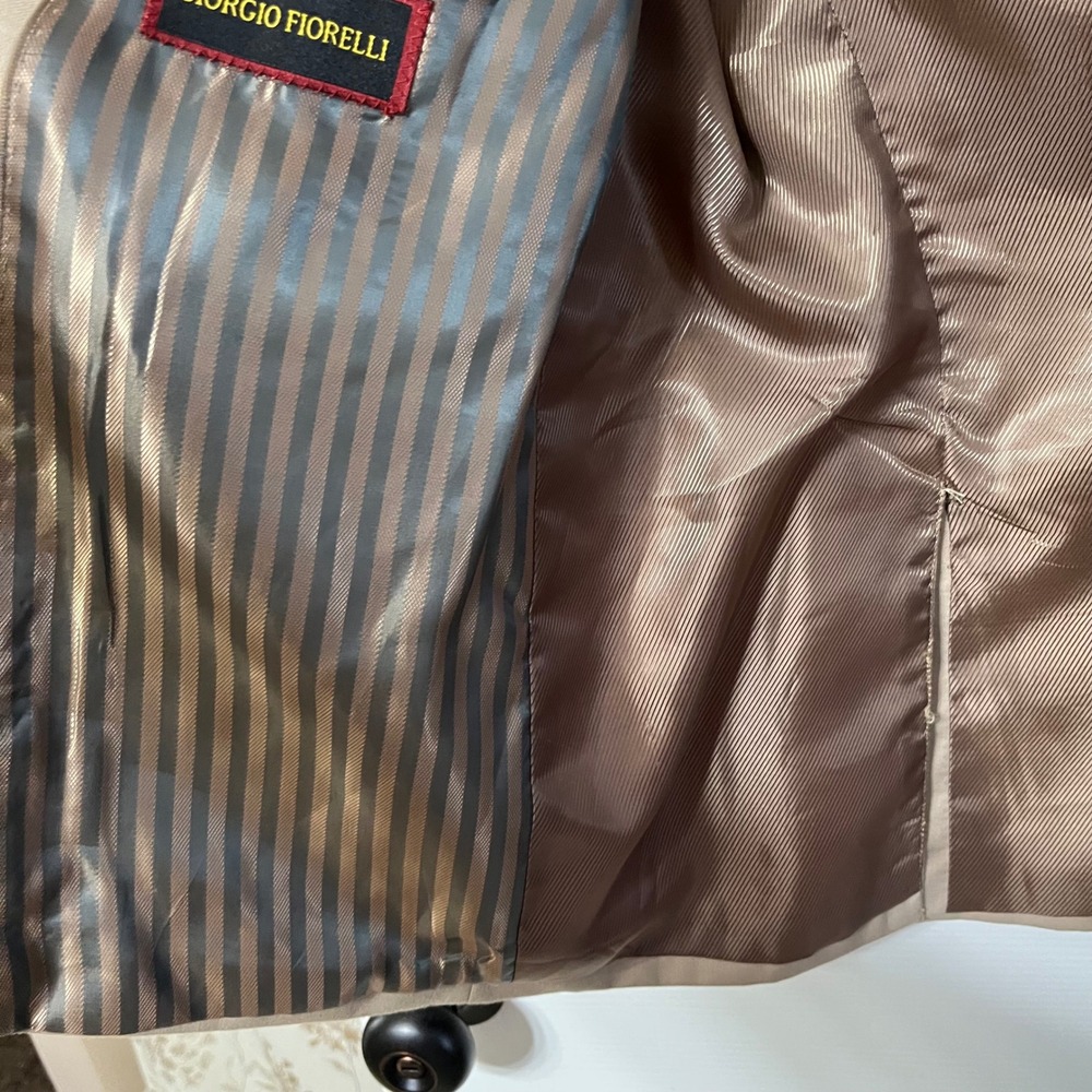 Giorgio‎ Fiorelli Men Classic Tan Two Button Blazer Sport Coat Jacket Size Large - Picture 7 of 9